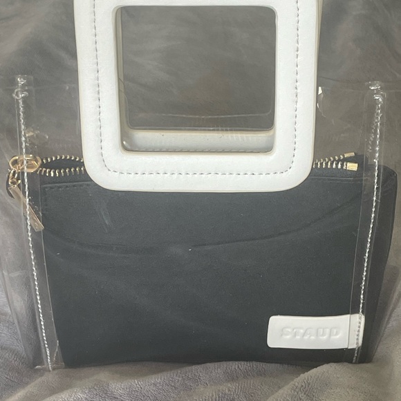 STAUD Handbags - STAUD Clear Tote with Black and White Accents